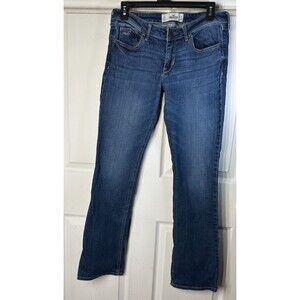 Hollister Jeans Size 9R W27 to 29in L31 Med Wash Straight Embroidered Pockets